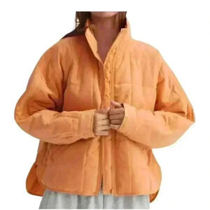 Emory park Quilted bomber jacket cozy & soft relaxed fit Sz S oversized look